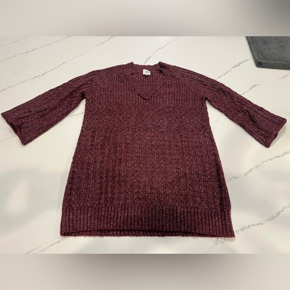 Women’s CAbi Maroon Cowl Neck Sweater - Size S